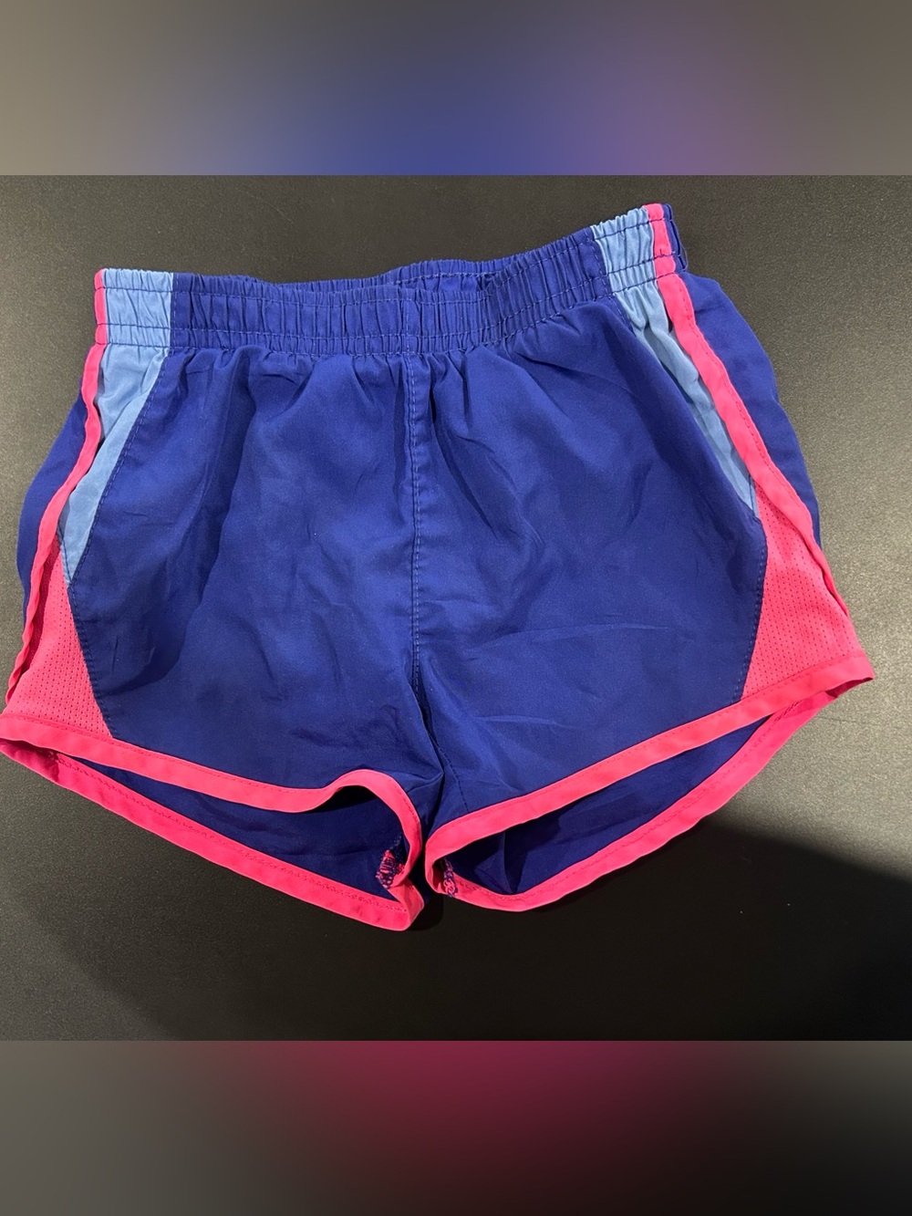 Nike Women’s Blue Athletic Shorts with Pink Trim